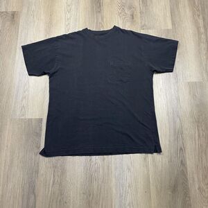 London Fog Shirt Mens Medium Black Pocket Crewneck Casual Cotton Tee T-Shirt